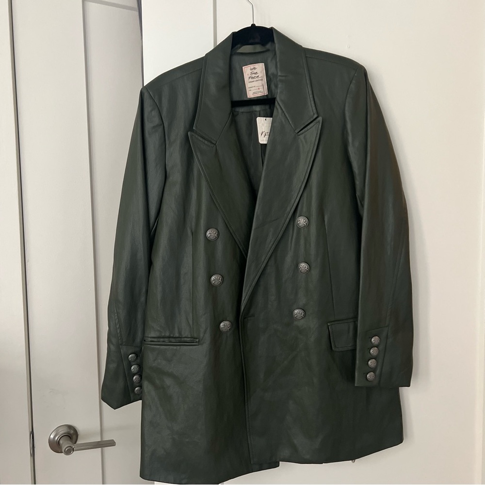 NWT Green We The Free Vegan Leather Jacket Size Large